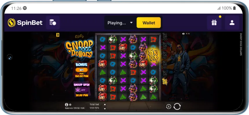 SpinBet App Game Interface