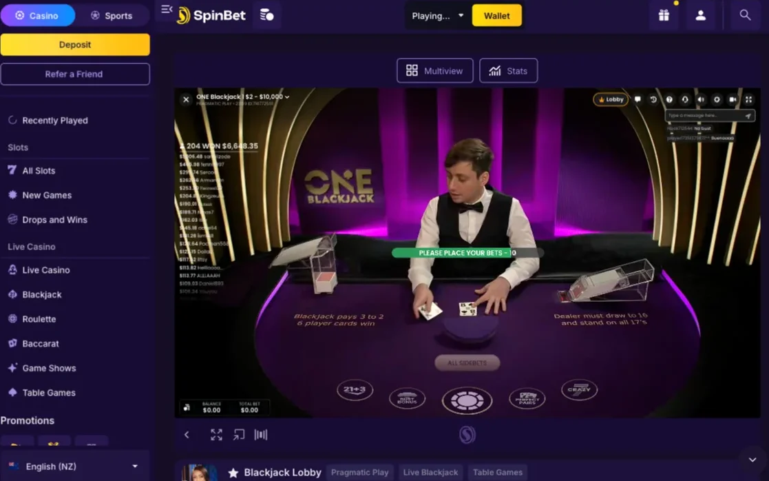 Spin Bet Casino Gameplay