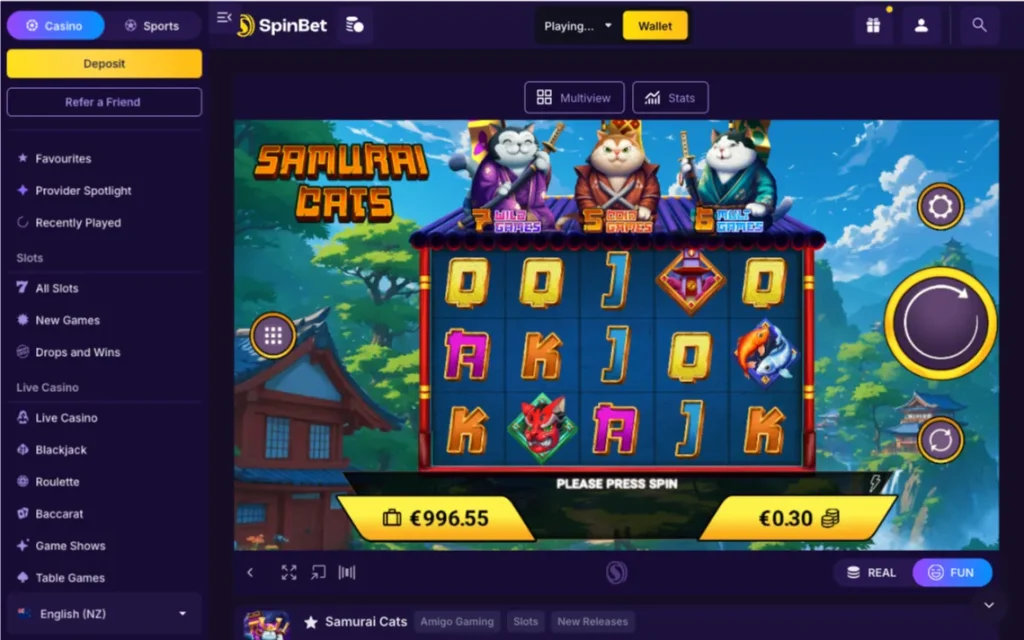 SpinBet Casino Slots Gameplay